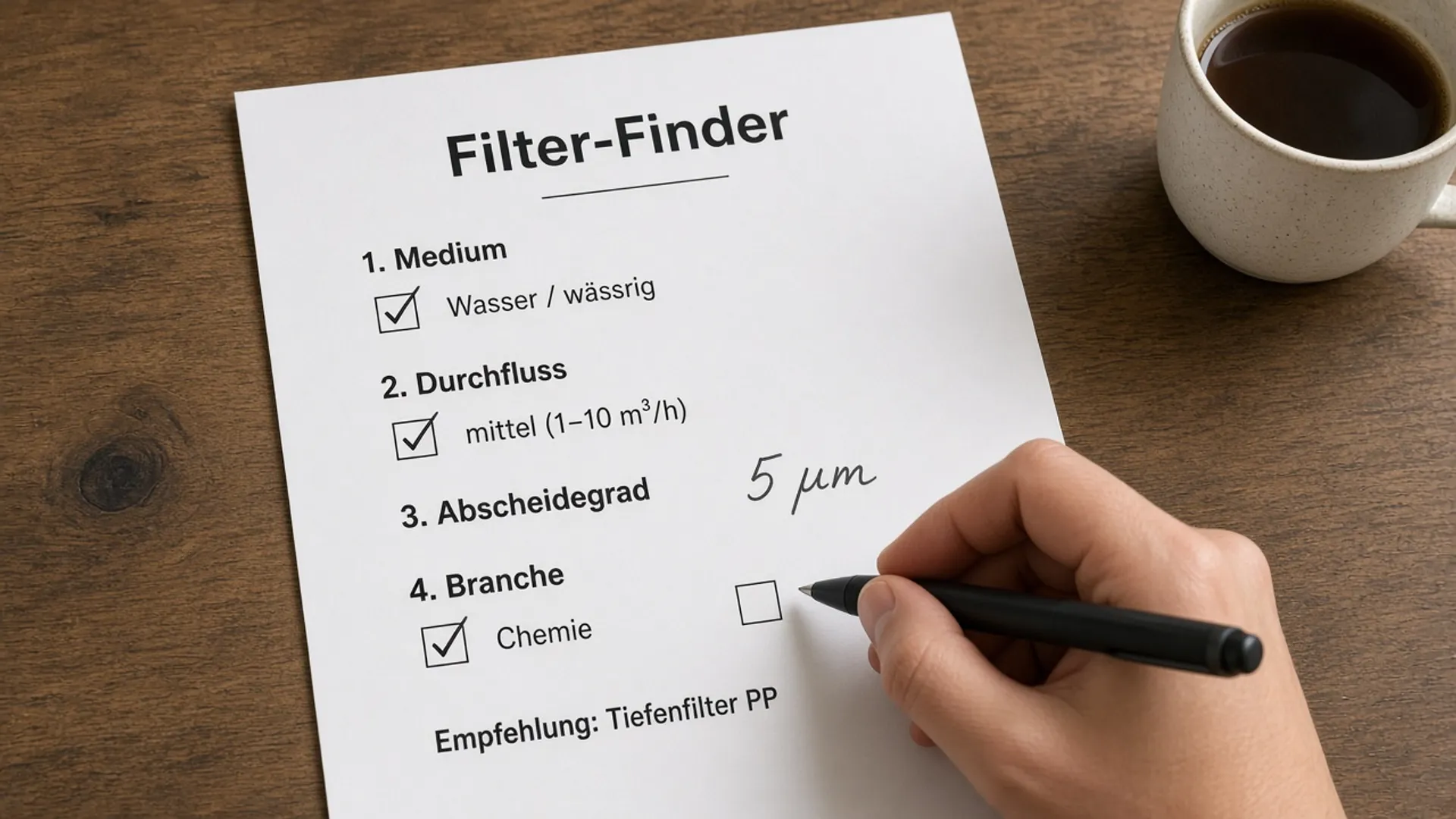 Filterbeutel in verschiedenen Größen