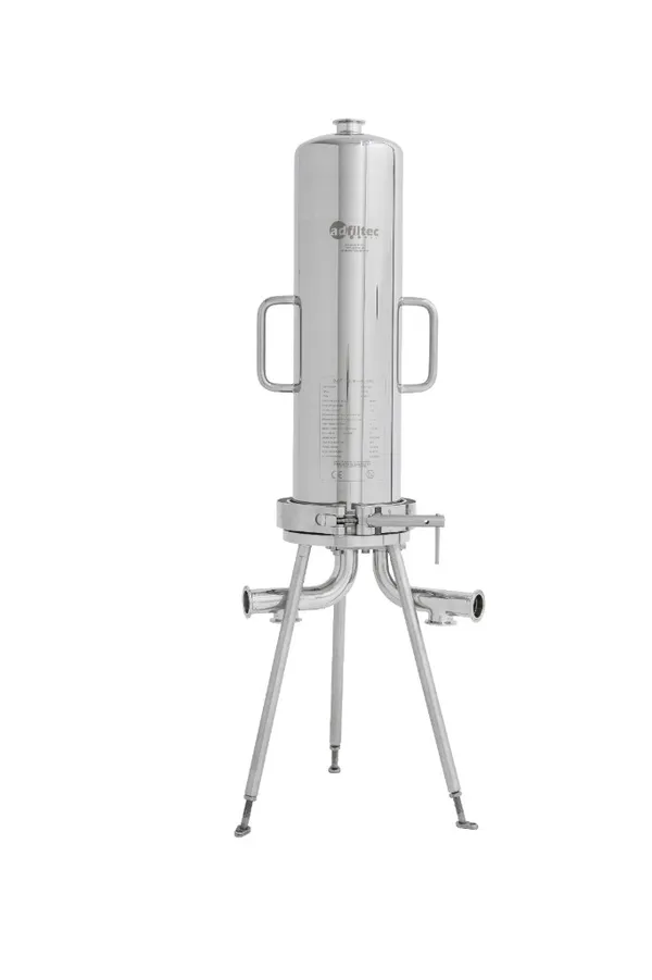Kerzenfiltergehäuse KFS3 mit Standfuß und CE-Kennzeichnung